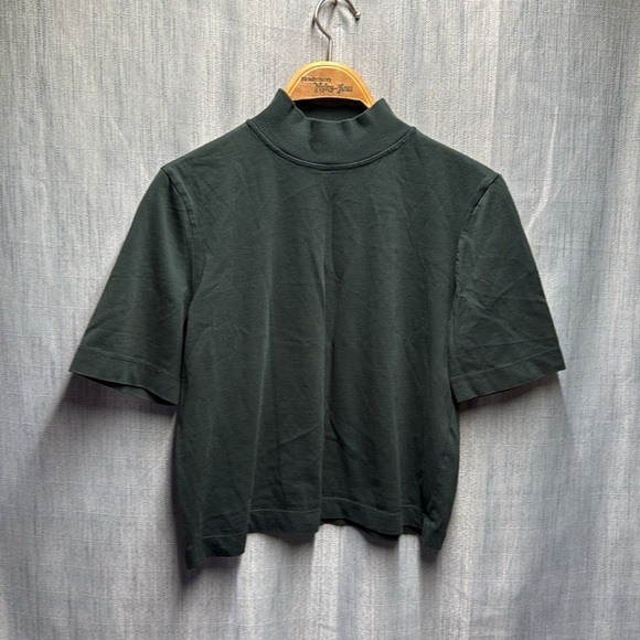 Zara crop style Shirt in Deep Green crop style size small - Picture 4 of 5